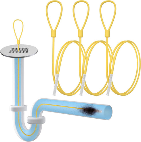 EastLink 30 Inch Drain Snake Hair Drain Clog Remover, Anti-Break Metal Drain Hair Remover with Nylon Layer, Sink Snake Drain Cleaner Tool for Bath...