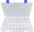 Qualsen Plastic Compartment Box with Adjustable Dividers Craft Tackle Organizer Storage Containers Box 34Grid 1PC (Clear)...
