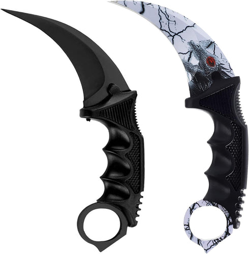 2 Pieces Karambit Knife Fixed Blade Tactical Camping Tool,Outdoor Hunting Knife with Sheath and Cord, Suitable for Hiking, Adventure, Survival and...