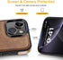 Design Compatible with iPhone 13 Mini Case Luxury Leather Business Vintage Slim Non-Slip Soft Grip Shockproof Protective Cover (2021) 5.4 Inch (Br...