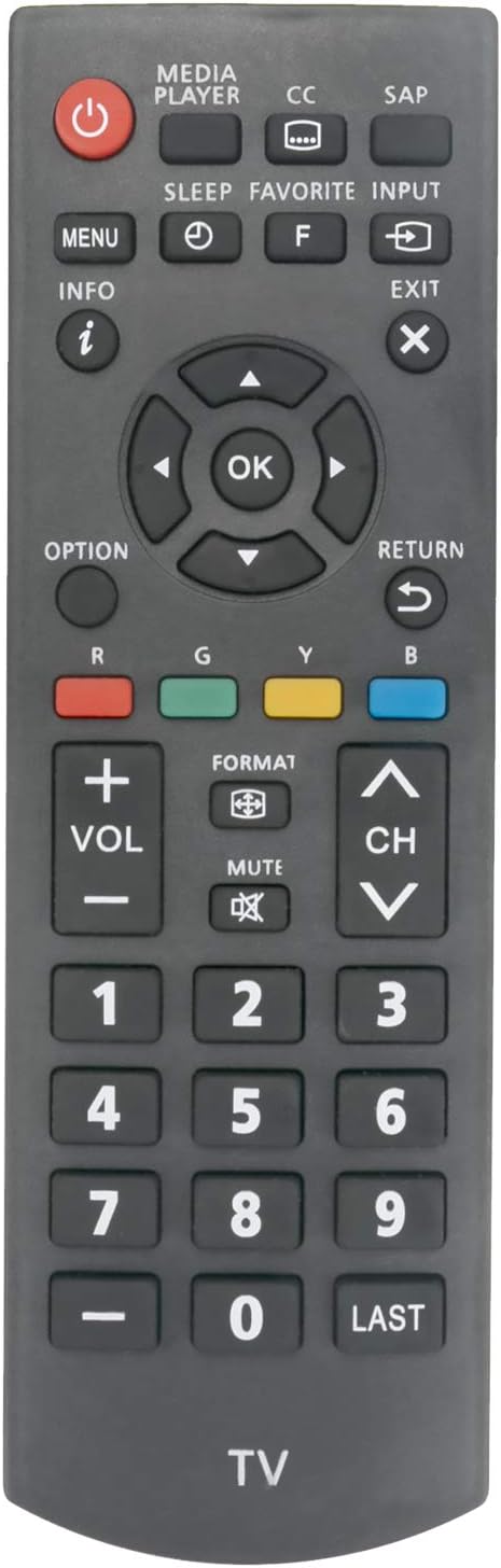 WINFLIKE N2QAYB000820 Replaced Remote Compatible with Panasonic LED LCD TV TC-L50B6 TC-L50EM60 TC-L50EM60E TC-L32B6 TC-L32B6P TC-L32XM6 TC-L39B6 T...