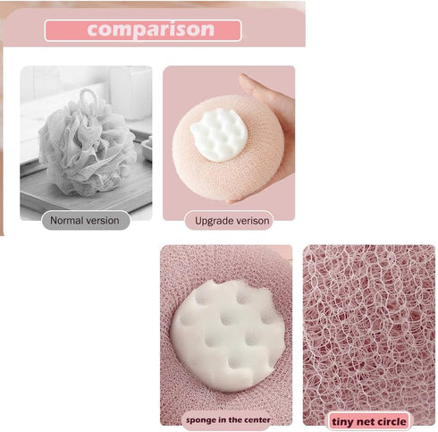 2 Pack Bath Body Brush,Exfoliating Body Scrubber,Bath Sponge Brush to Scrub The Body and Enjoy The Shower(Pink&Blue)…...