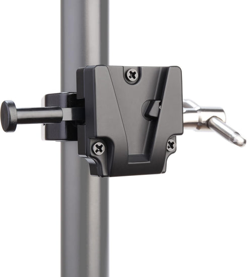 V-Mount Lock Battery Adapter with Clamp for Mounting to Light Stand Tripod....