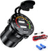 iMESTOU Car Charger Dual USB 4.8A Waterproof with LED Digital Voltemeter & Switch ON/Off for 12V/24V Marine, Boat, Motorcycle, Golf Cart, Truck an...