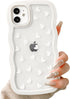 NITITOP Compatible for iPhone 11 Case Cute Clear Wavy Frame for Women Girl Love Heart Pattern Curly Shape Shockproof Soft TPU 2 in 1 Phone Cover -...