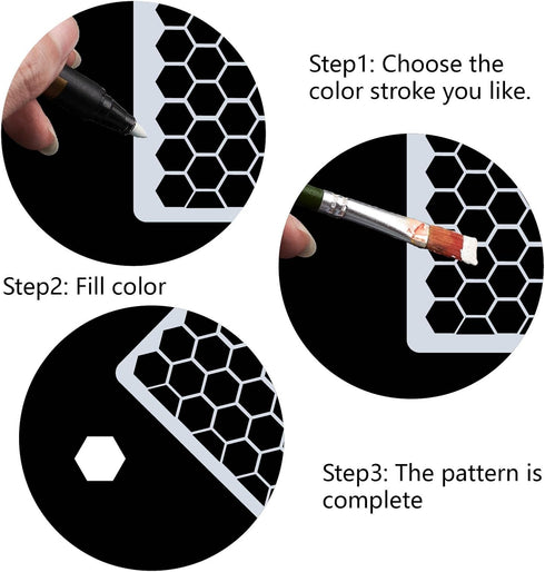 GORGECRAFT Honeycomb Stencil Templates 30x30cm Large Washable Reusable Plastic Square Stencil Sign for Painting on Wood Wall Scrapbook Card Floor ...