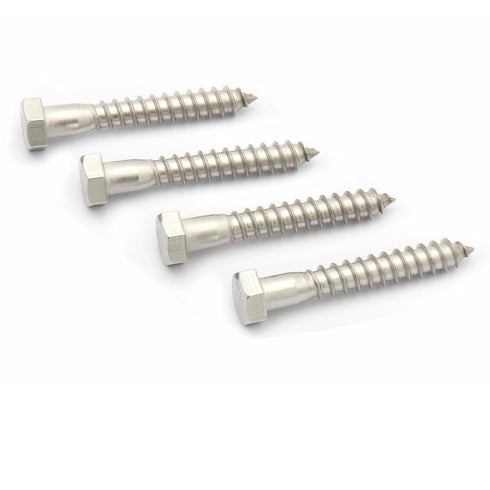 8pcs Hex Head Lag Screws, 3/8" x 2-1/2" Hexagon Head Wood Screws (Partially Threaded), 304 Stainless Steel Lag Bolts, Silvery...