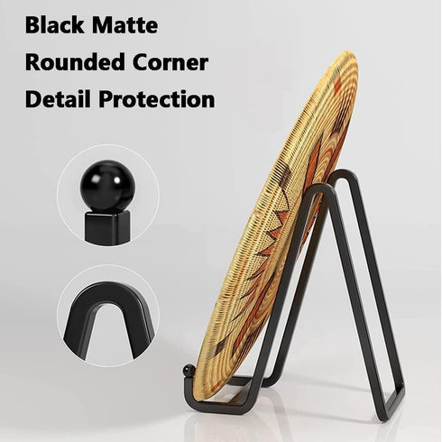 2 Pack Plate Stands for Display - 4.5 Inch Metal Square Wire Plate Holder Display Stand Picture Frame Stand Holder Easel for Book, Decorative Plat...