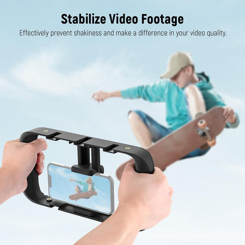 NEEWER Smartphone Video Rig, Phone Video Stabilizer Grip Vlogging Cage with Cold Shoe Tripod Mount, Phone Rig for Videomaker Film Maker Video grap...