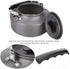 Camping Tea Kettle Teapot Outdoor Camping Kettle 1.1L,Portable Coffee Pot Teapot Picnic Set Wood Stove Steamer for Hiking (grey)...
