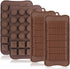 4 Pcs Silicone Chocolate Molds, Non-Stick Chocolate Bar Mold Break-Apart Candy Mold Ice Cube Tray Silicone Baking Mould...