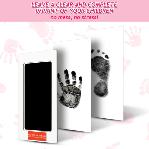 Outus 3 x 5 Inch Newborn Handprint and Footprint Paw Print Kit 4 Clean Touch Ink Pads 10 Imprint Cards Pet Inkless Hand and Feet Stamp for Dogs(Or...