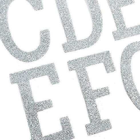 S·E·I Classic Glitter Heat Transfers Iron-on T-Shirt Letters, 3-Inch, Silver 4 Count...