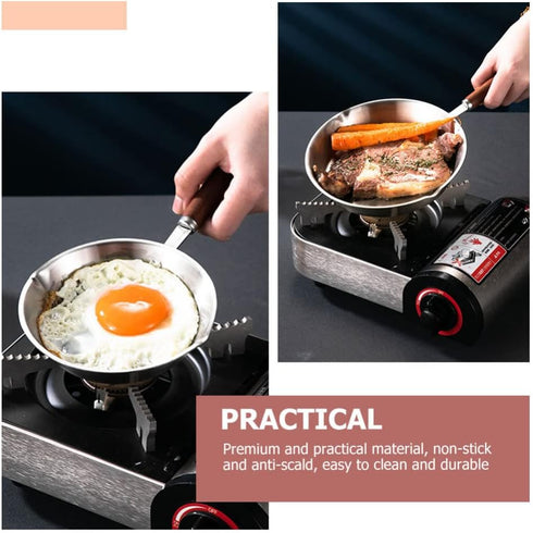 UPKOCH Small Egg Pan Frying Pan Skillet Non Stick Fry Pan Egg Pan Mini Omelet Pans Stainless Steel Pancake Maker Cookware Chef Pan Kitchen Oil Hea...