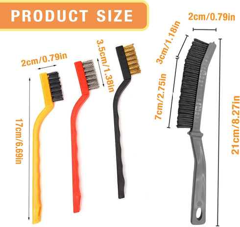 Kitchen Stove Gap Cleaning Nylon Scrub Brush, Hard-Bristled Crevice Cleaning Brushes Set for Range Hood Grease Grime, Clean Tiles Corners, Bathroo...