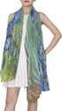 AUUXVA Women Silk Scarf Lightweight Long Soft Chiffon Shawl Wrap Neck Scarves Muffler for Ladies Girls Men (Iris flower)...