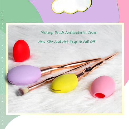 9-Piece Makeup Brush Cover, Dustproof Makeup Brush Protector Cap, Travel Makeup Brush Storage Holder Silicone Makeup Brush Protector Cap Reusable ...