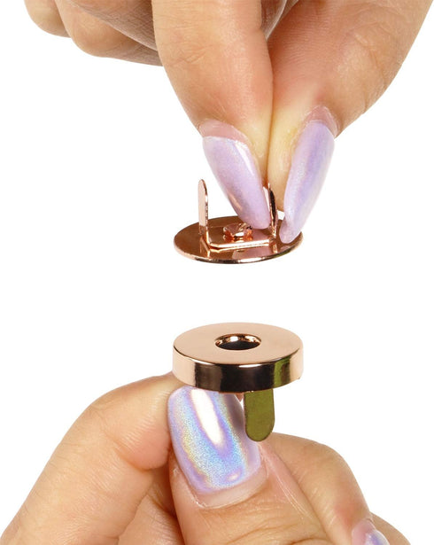 Mini Skater Magnetic Button Clasp Snaps for Sewing Craft Bag Clothing Scrapbooking No Tools Required, 6-Pack (18mm, Rose Gold)...