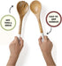 Folkulture Salad Servers or Salad Tongs, Wooden Utensils for Serving Salad, 12-inch Spoon and Fork Set, Mango Wood, White...