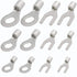 420pcs Non-Insulated Ring Terminals & Fork Connector Kit 22-16/16-14/12-10 Gauge Wire Lugs Battery Cable Terminals Wire Crimp Connectors High Temp...