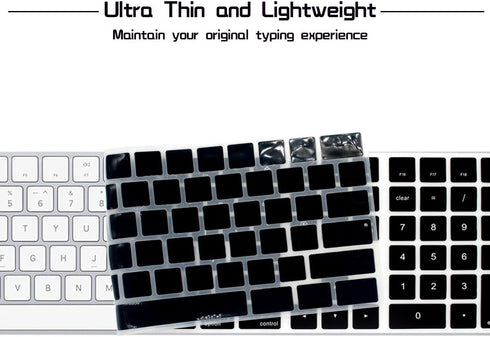 HRH Black Silicone Keyboard Cover Keypad Skin for Magic Keyboard with Numeric Keypad A1843 MQ052LL/A Released in 2017 (US Layout)...