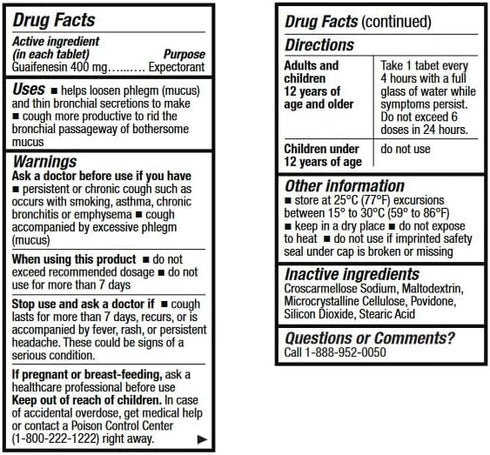 HealthA2Z® Mucus Relief | Guaifenesin 400mg | Immediate Release | Expectorant (150 Counts)...