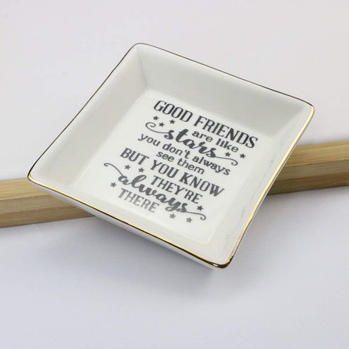 JoycuFF Friendship Gifts for Women Gifts for Women Birthday Christmas Friends Trinket Tray Decorative Ring Dish Jewelry Tray Home Decor...