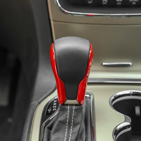 CheroCar Grain Gear Shift Knob Decoration Trim for 2017-2020 Jeep Grand Cherokee, Interior Accessories (Red)...