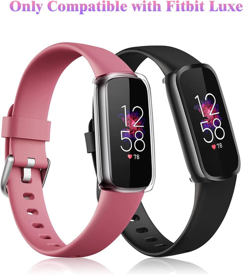 Fintie 4 Pack Screen Protector Case Compatible with Fitbit Luxe, Soft TPU Full Protective Screen Cover Saver Bumper, Black, Silver, 2 Clear...