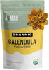 J Mac Botanicals, Organic Calendula Flower (4 ounce), whole dried flowers and petals, loose leaf tea, marigold flower, USDA Certified Organic. Gre...