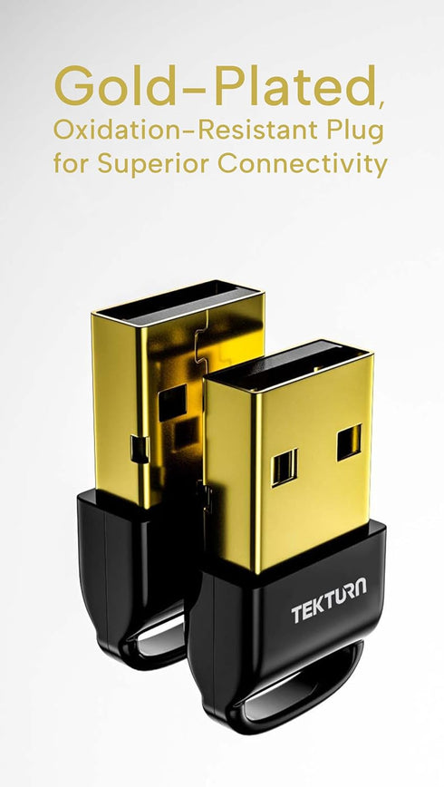 USB Bluetooth 5.3 Adapter: Plug-and-Play, Nano Design, EDR & BLE, Compatible with Windows 11/10/8.1/7, Desktop, Laptop, Supports Headphones, Keybo...