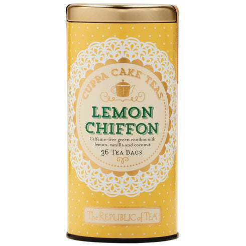 The Republic of Tea Lemon Chiffon Cuppa Cake Tea, 36 Tea Bags, Decadent Herbal Green Rooibos Tea...