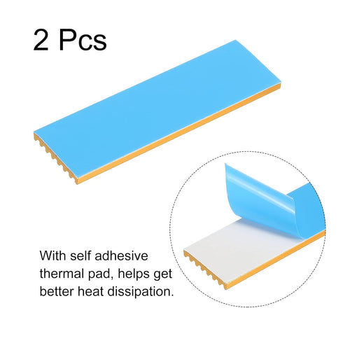 MECCANIXITY 2 Pack M.2 2280 Nvme SSD Heatsink Cooler with Thermal Pad Alloy Aluminum Heat Sink Cooling Sink for Laptop, 70x22x3mm, Gold...