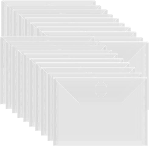 Briartw 20 Pack Clear 7x5" Storage Envelopes, Resealable Plastic Envelopes Pockets for Cutting Dies Stencil Crafts Organizer Holder,Storage Bag fo...