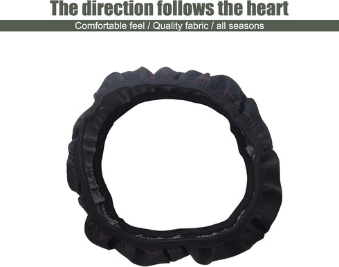 1 PC Car Steering Wheel Cover, 14.96In Waterproof Breathable Leather Vehicle Steering Wheel Anti-Slip Accessories, Universal Automotive Steering W...