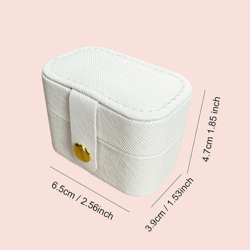 Mini Ring Storage Box Organizer Travel Jewelry Box, Small Portable Jewelry Case, Practical Travel Gift for Women, White...