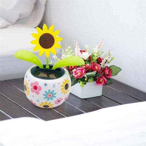 Sunflower Solar Dancing Flower Solar Dancing Solar Toys, Solar Powered Swinging Animated Dancer Toy Office Desk Car Decoration for Car, Funny Orna...