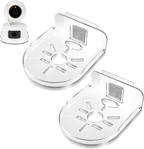 2 Pack Acrylic Wall Mount Bracket for Security Camera, Universal Adhesive Wall Shelves for Baby Monitors Speakers, No Drilling Mounting Tray Indoo...