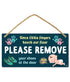 Fun-Plus Please Take Your Shoes Off - Remove Your Shoes Sign - 10?x5? PVC Plastic Hanging Sign- Since Little Fingers Touch Our Floor...