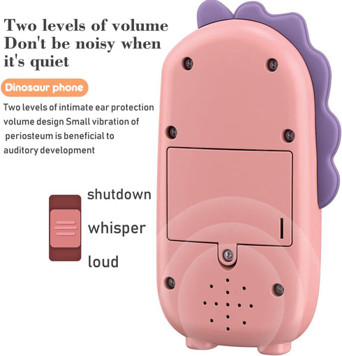 Baby Cell Phone Toy with Early Education & Music, Learning Educational dinosaur fake phone fun for kids, Sensory Toys for Toddlers Kids Boys and G...