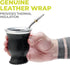 BALIBETOV Leather & Glass Yerba Mate Gourd Set (Mate Cup) with Yerba Mate Bombilla...