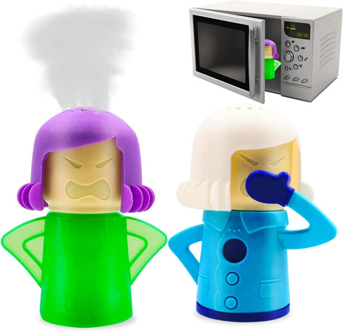 Abnaok Angry Mom Microwave Cleaner and Chilly Mama Fridge Deodoriser 2PCS Easily Clean in Minutes for Home or Office with English Manual...