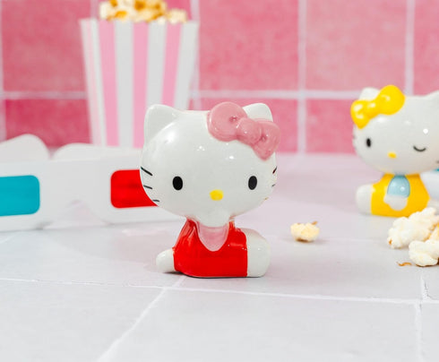 Sanrio Hello Kitty and Mimmy Ceramic Salt and Pepper Shakers, Set of 2 | Spice Dispenser Storage Canisters...