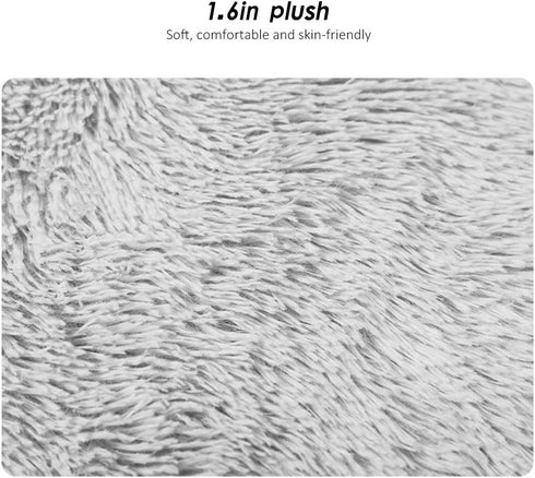 16 Inch Plush Dog Bed Mat Warm Fluffy Round Puppy Crate Pad with Anti-Slip Waterproof Bottom Soft Comfy Pet Kennel Mat for Small and Medium Dogs S...