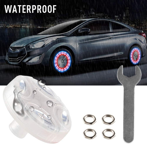 KaiDengZhe Solar Car Tire Wheel Lights LED Car Wheel Tire Air Valve Cap Light with Motion Sensors Flashing Colorful LED Gas Nozzle Cap Tire Light ...