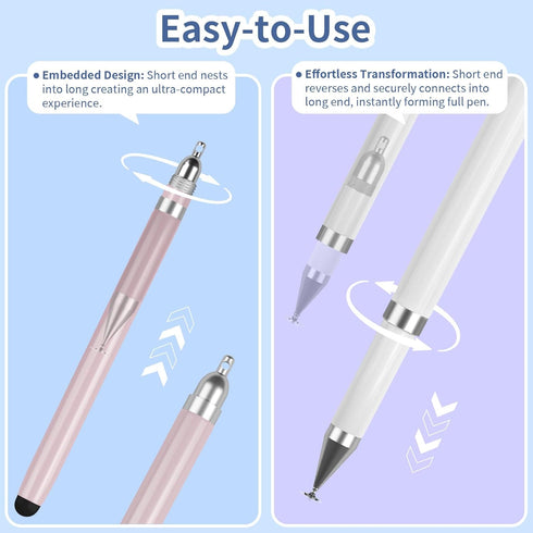 2-in-1 Stylus, Stylus Pen for Touchscreen, 5 PCS Stylus Pen for iPad, High Sensitivity & Precision Suitable for All Touch Screens of iPhone/ipad/A...