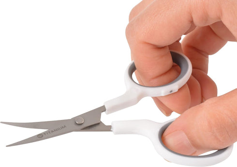 Westcott 4" Embroidery Scissors with Titanium-Bonded Blades for Crafting, Sewing & More (White/Gray)...