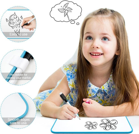 Dry Erase Board Light Blue Small White Board Dry Erase School Supplies Mini Whiteboard 11.8" X 8.5" Dry Erase Board for Girls Boys Adult Home Scho...