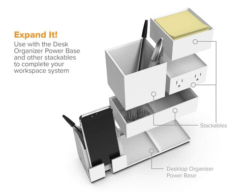 Bostitch Office Konnect Pencil Cup Desk Organizer, Pen Cup, 2-Pack, White...