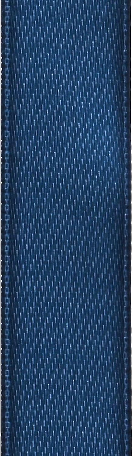 Double Face Navy Blue Satin Ribbon 5/8 Inch X 50 Yards Polyester Ribbons for Gift Wrapping Fabric Ribbon for Crafts Flower Bouquet Sewing Arts Wed...
